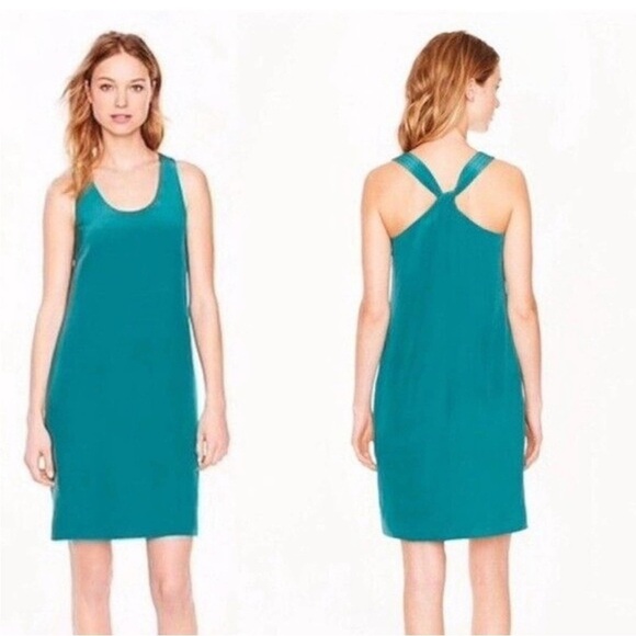 J.Crew Emerald Green Twist back halter dress - Picture 1 of 7